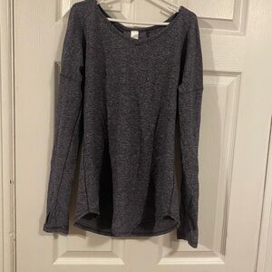 Ivivva Lululemon Heathered Grey Long Sleeve Top Size 14 Thumbholes